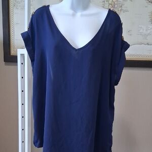 NY & Co. Elegant Navy Blue Women's Top Size XL